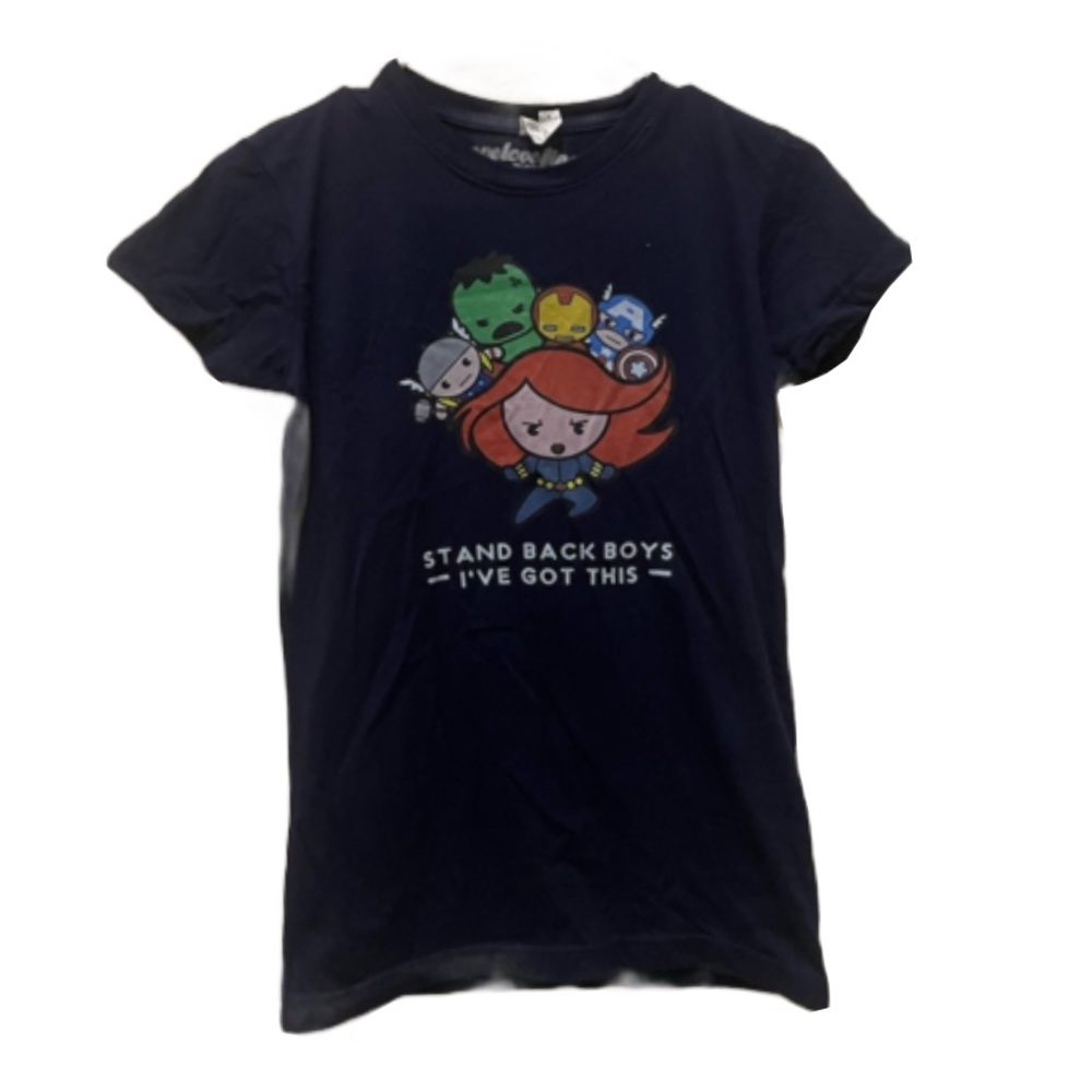 Women's Short-Sleeve Graphic Cartoon Marvel Character Scoop Neck T-Shirt